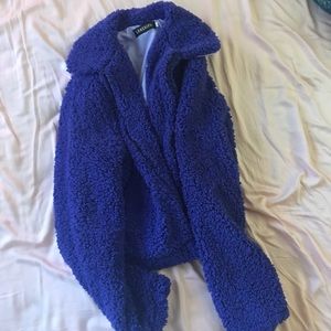 Fleecy Purple Bomber Jacket